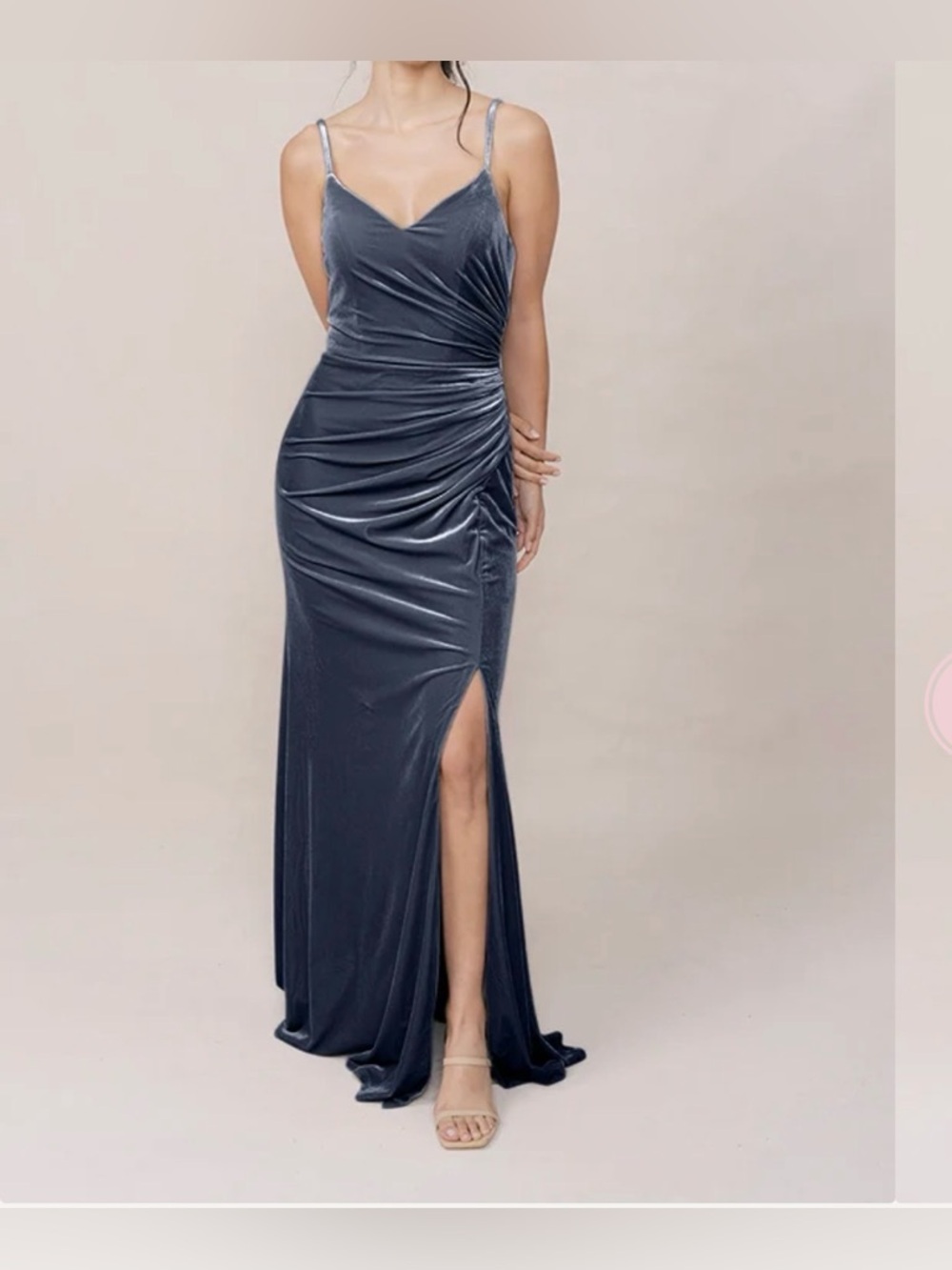 Revelry Rory Velvet Dress in Indie Blue Size 2